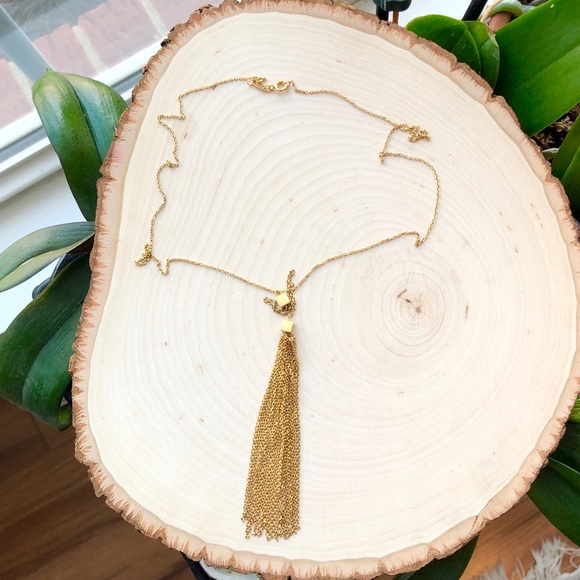 NEW Anthropologie 18k Gold Satya Cubed Lariat Necklace - Picture 9 of 11